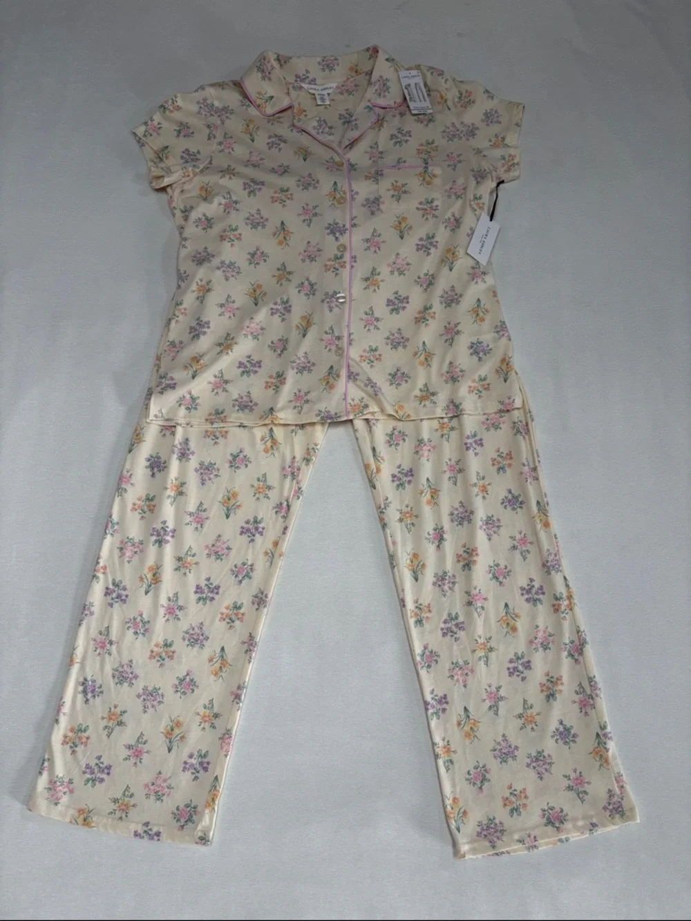 Laura Ashley Cotton Flower print Pajama Set - top, pants, shorts